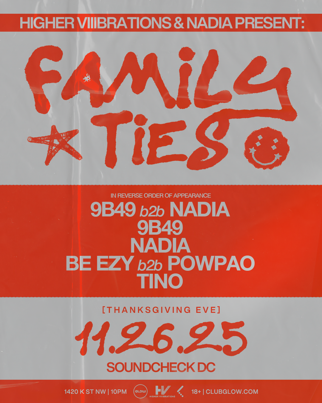 Family Ties - Thanksgiving Eve - November 26, 2025 - Soundcheck DC